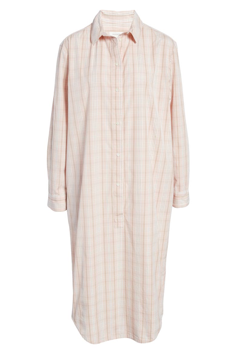 Plaid Long Sleeve Poplin Shirtdress, Alternate, color, PINK MATSON PLAID