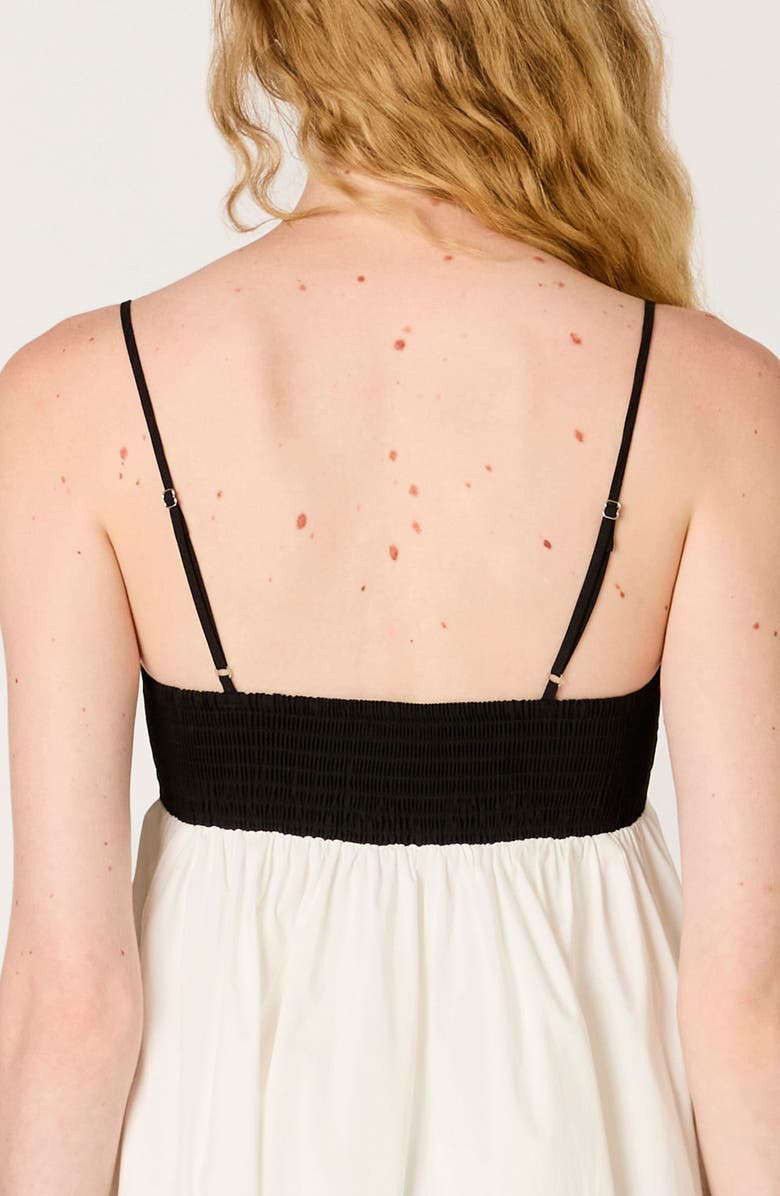 Nia Girasol Cotton Blend Babydoll Minidress, Alternate, color, Black/ White