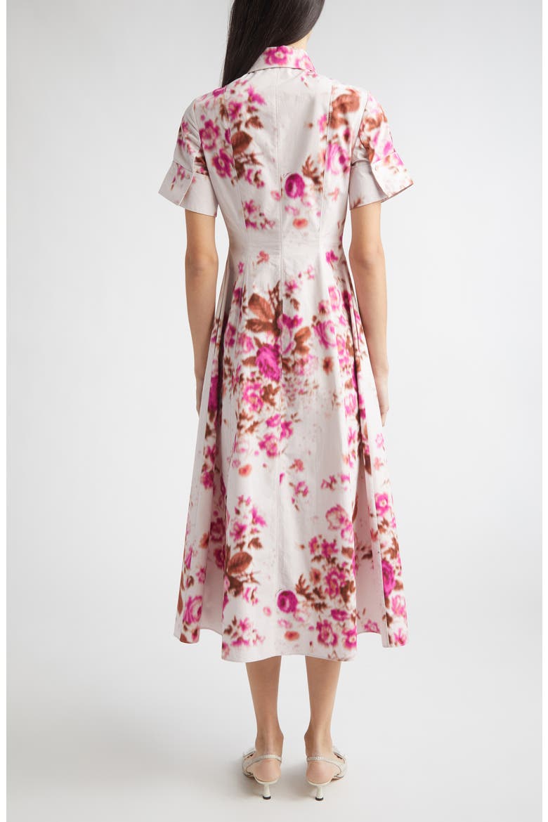 Floral Print Heavyweight Organic Cotton Poplin Shirtdress, Alternate, color, ROSE BOUQUET HOT PINK