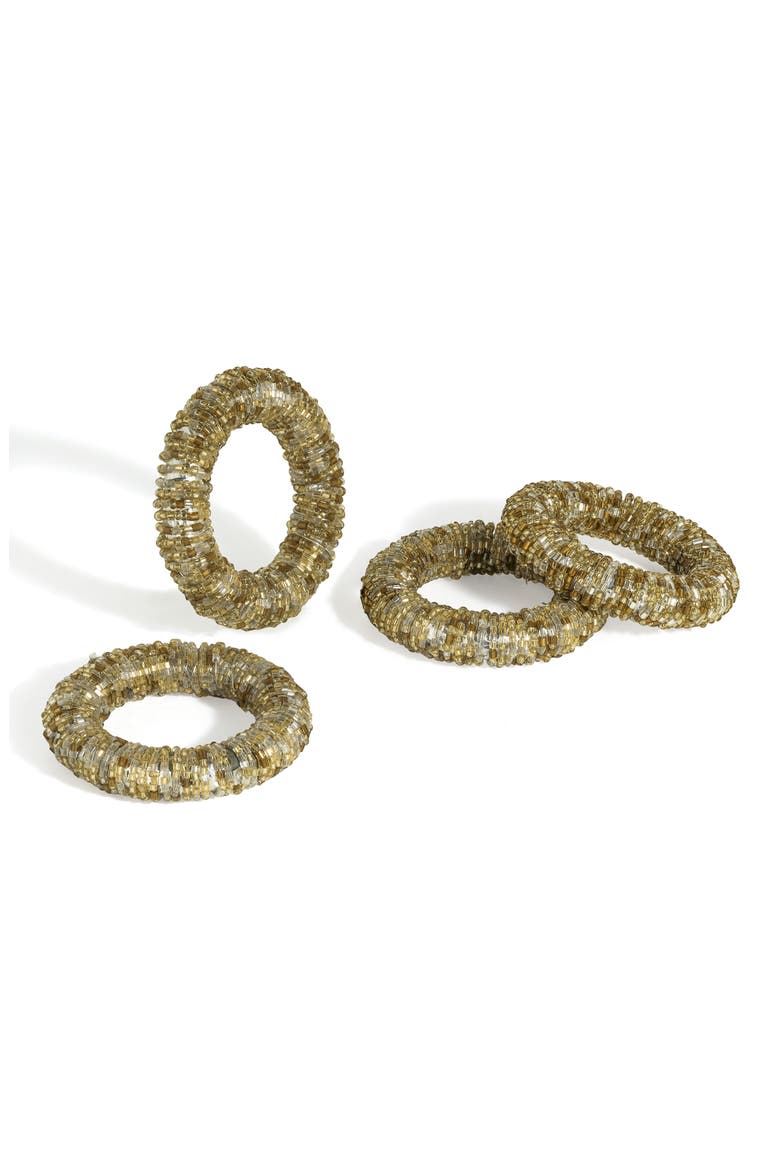 Radiant 4-Pack Napkin Rings, Main, color, BRONZE