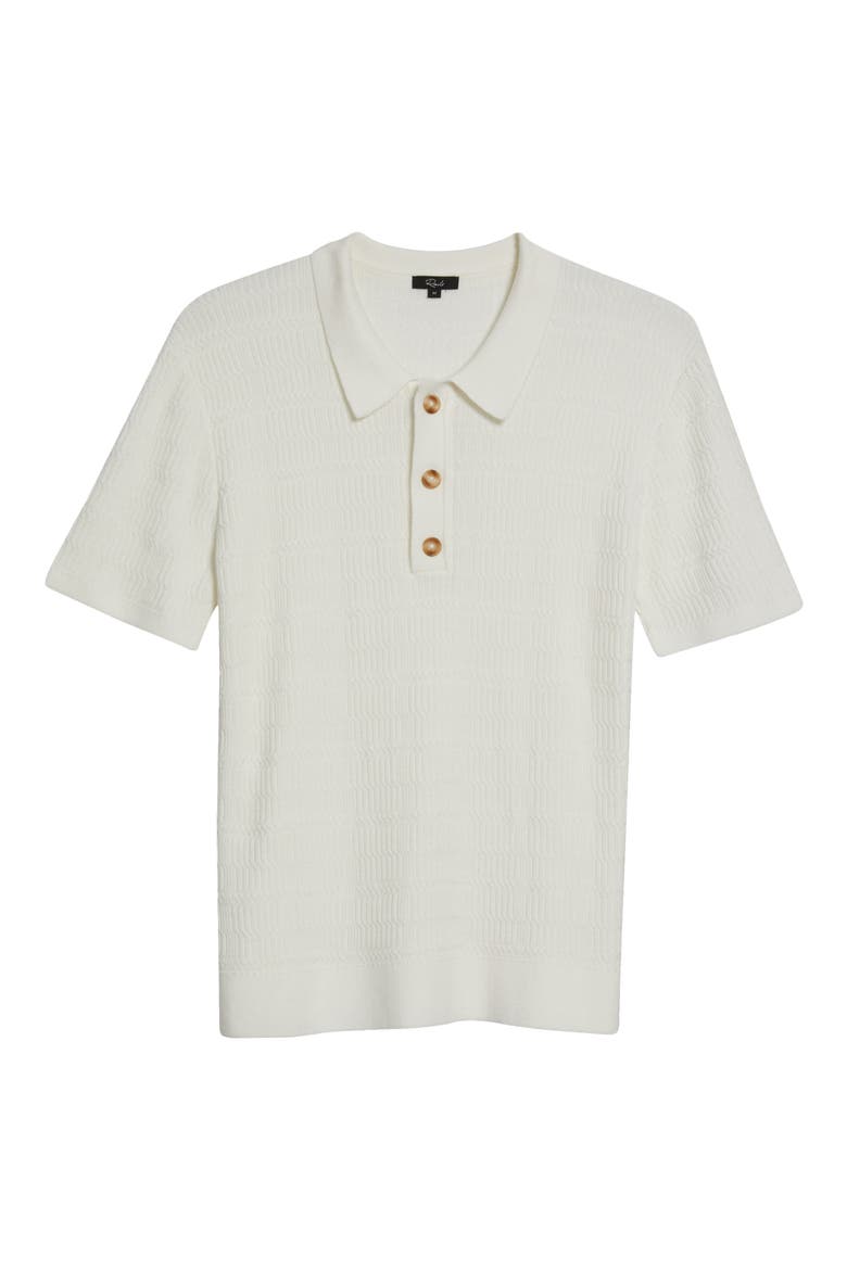 Nathan Cotton Blend Polo Sweater, Alternate, color, WHITE