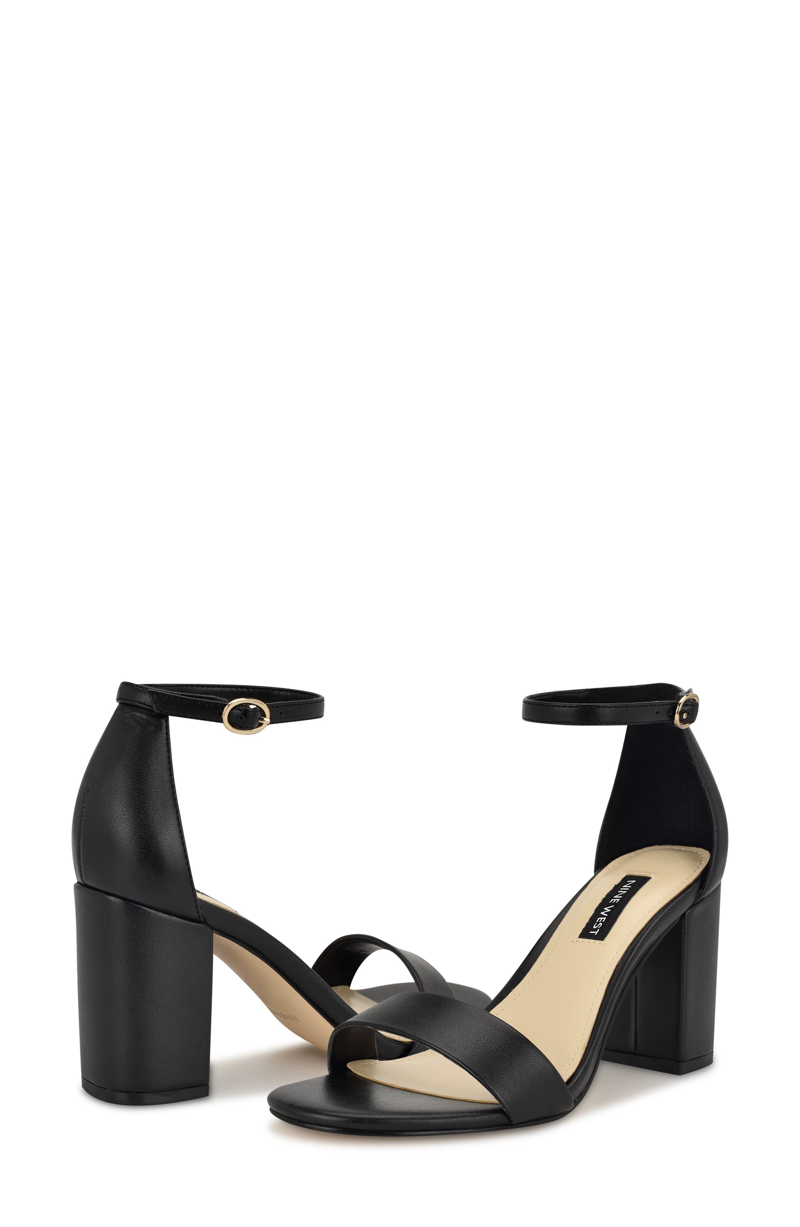 Nine West Toniann Ankle Strap Sandal, Alternate, color, Black