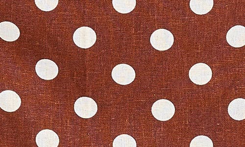 Wayf Elle Polka Dot Sleeveless Linen Blend Shell In Redwood Polka Dot