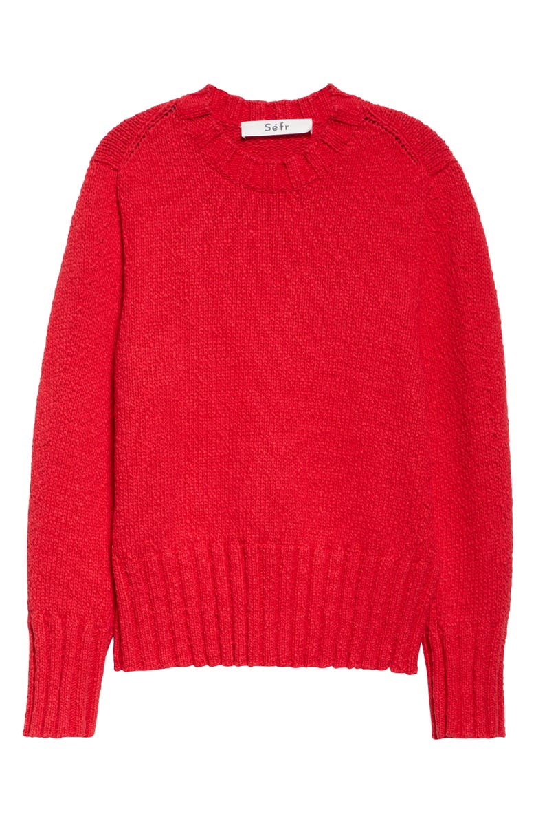 Séfr Joaquin Cotton Crewneck Sweater, Alternate, color, Cardinal Dry Cotton