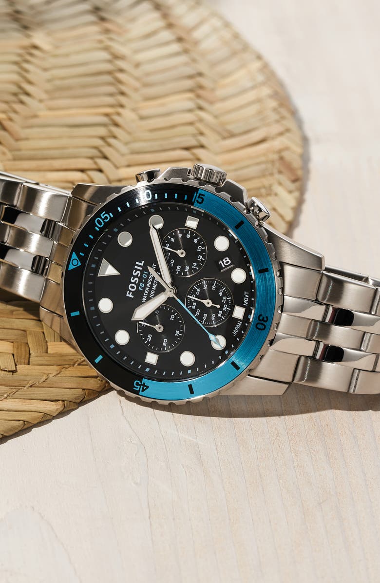 Fossil FB-01 Chronograph Bracelet Watch, 42mm, Alternate, color,