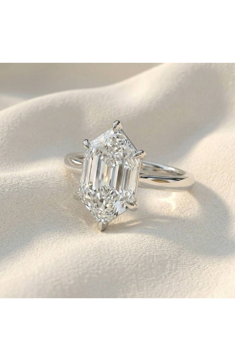 Bliss Diamond Certified 3Ct Vireo Elongated Hexagon Diamond Engagement Ring 14k Gold Lab Grown, Alternate, color, 14K Yellow Gold