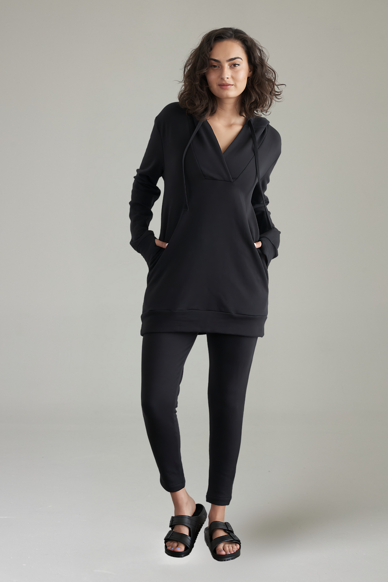 Serengeti Eco-Luxe Fleece Slim Pant - Cloud-Soft Comfort, Alternate, color, Coal Black