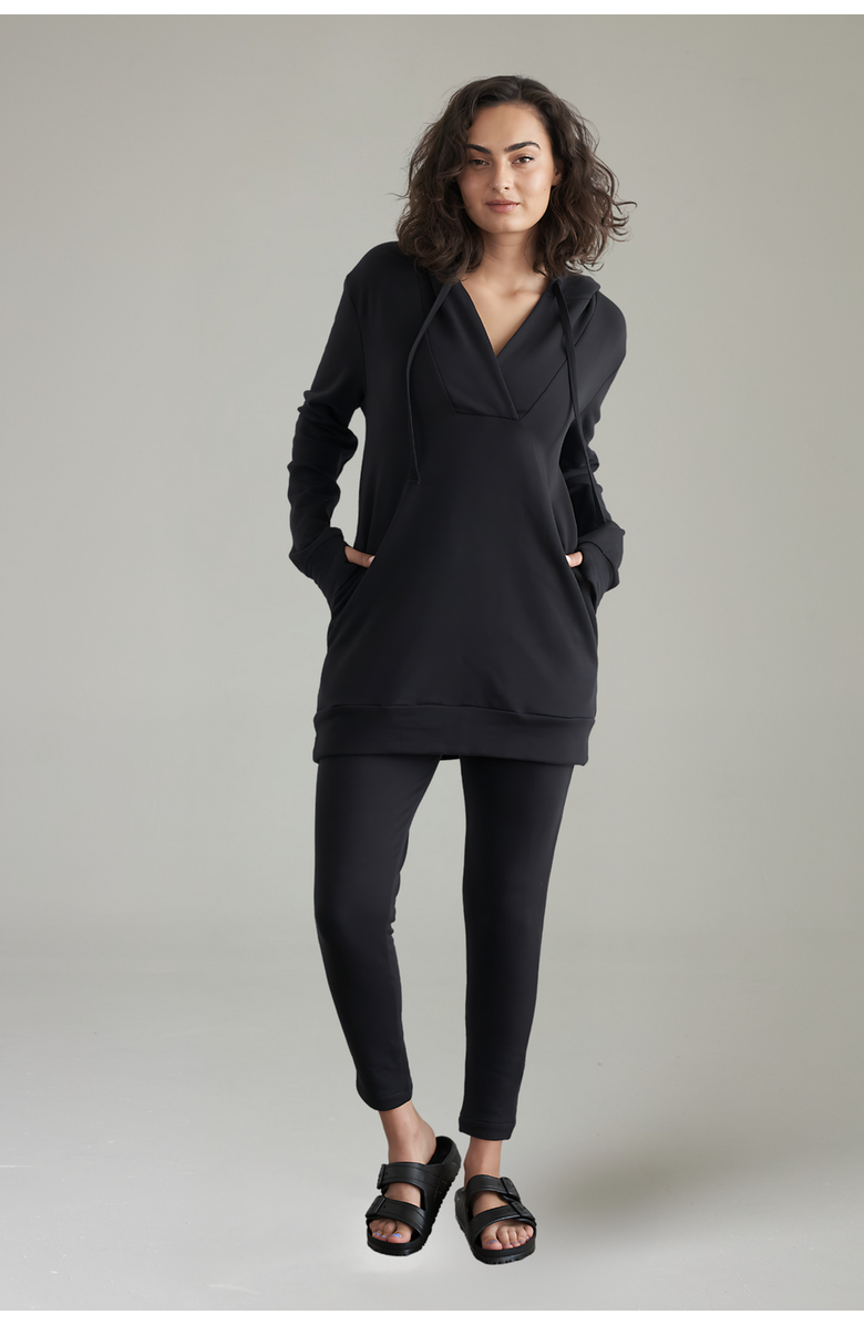 eavolu Serengeti Eco-Luxe Fleece Slim Pant - Cloud-Soft Comfort, Alternate, color, Coal Black