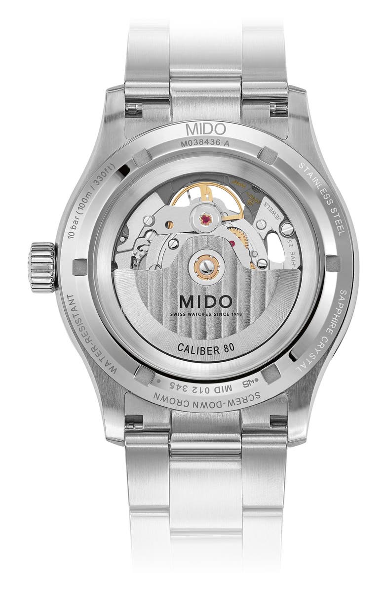 MIDO Multifort Skeleton Vertigo Bracelet Watch, 42mm, Alternate, color, Anthracite