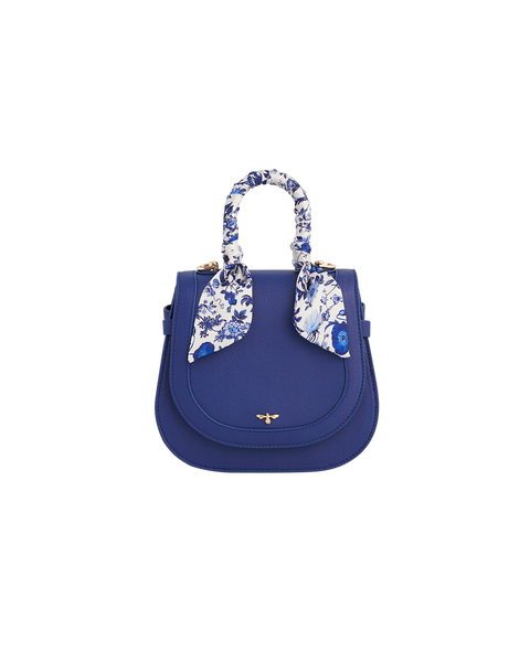 Top Handle Blue Saddle Bag