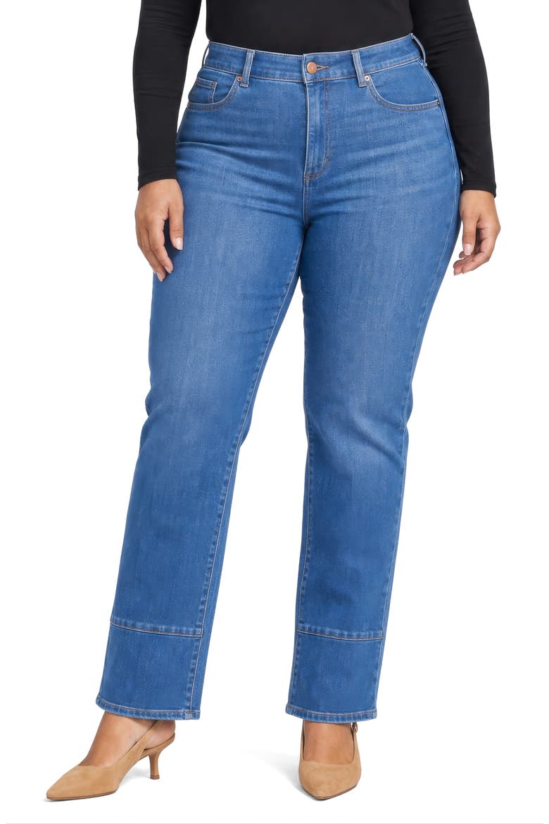Brooke High Waist Loose Straight Leg Jeans, Main, color, AGAVE