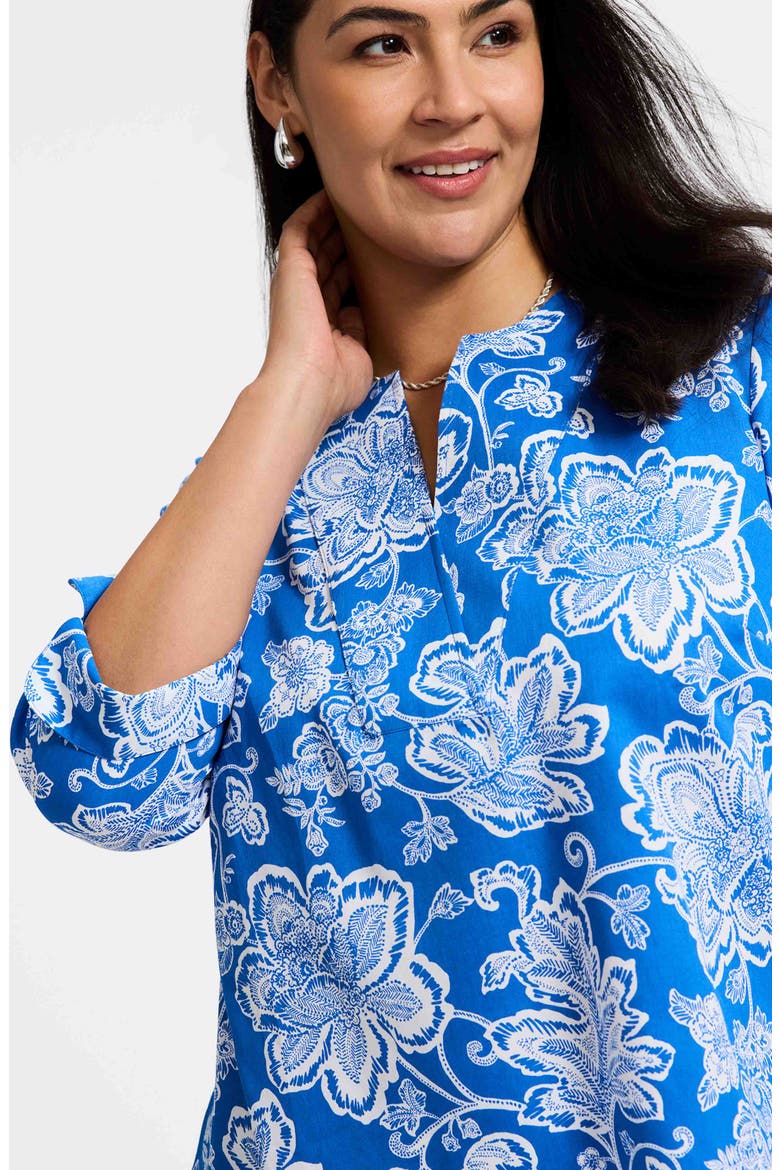 Vena Print Top, Alternate, color, COBALT BLUE/ WHITE