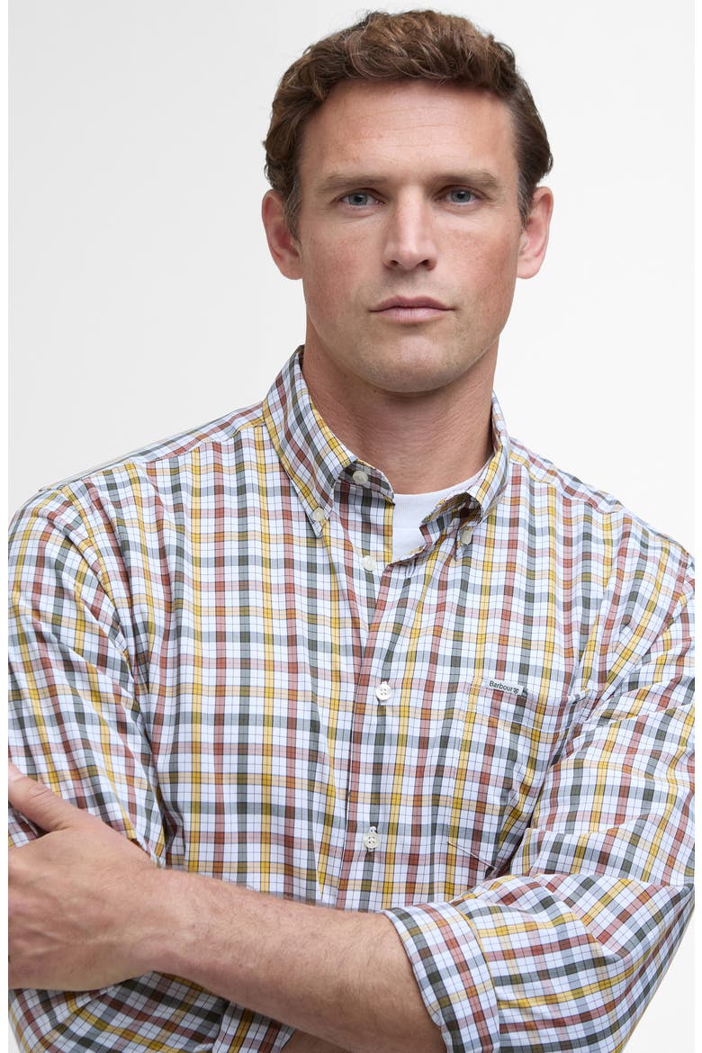Hallhill Performance Button-Down Shirt, Alternate, color, RUST
