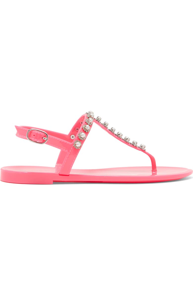 Stuart Weitzman Crystal Embellished Jelly Sandal, Alternate, color, Neon Pink