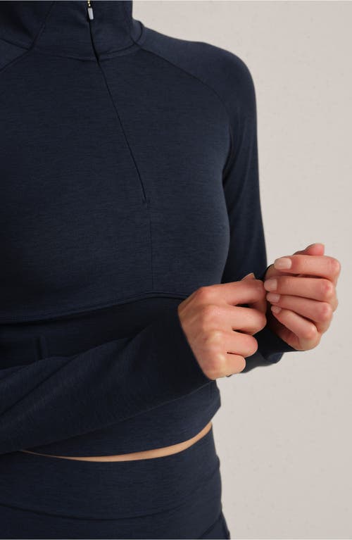 Rhone Revive Crop Quarter Zip Top In Blue