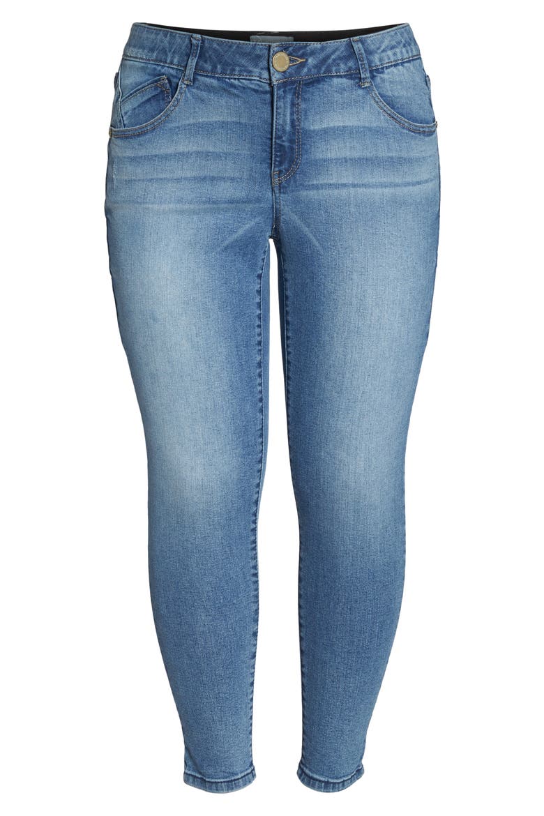 Ab-Solution Stretch Ankle Skimmer Jeans (Nordstrom Exclusive), Alternate, color, LIGHT BLUE