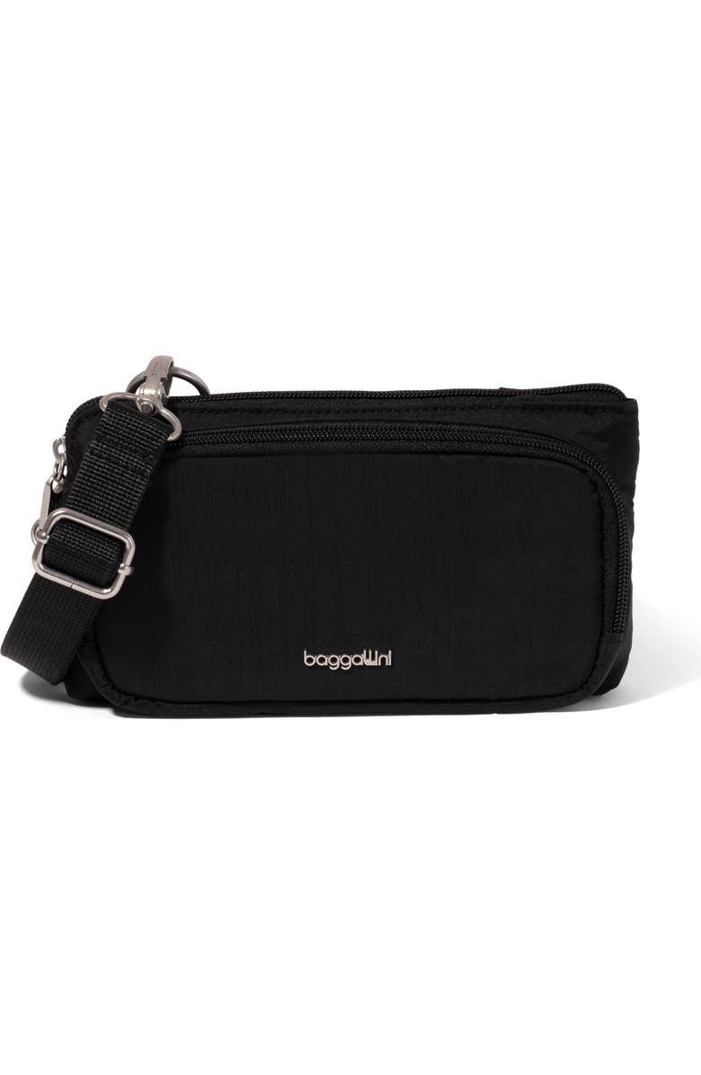 BAGGALLINI Securtex Anti-Theft Mini Wallet Crossbody, Main, color, Black
