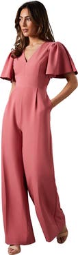 Coast Flutter Sleeve Plunge Jumpsuit