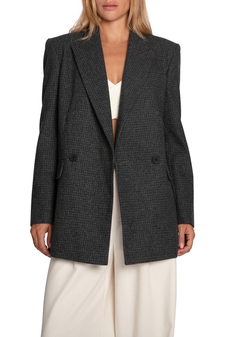 Big Brother Talk Double Breasted Blazer, Alternate, color, CHARCOAL