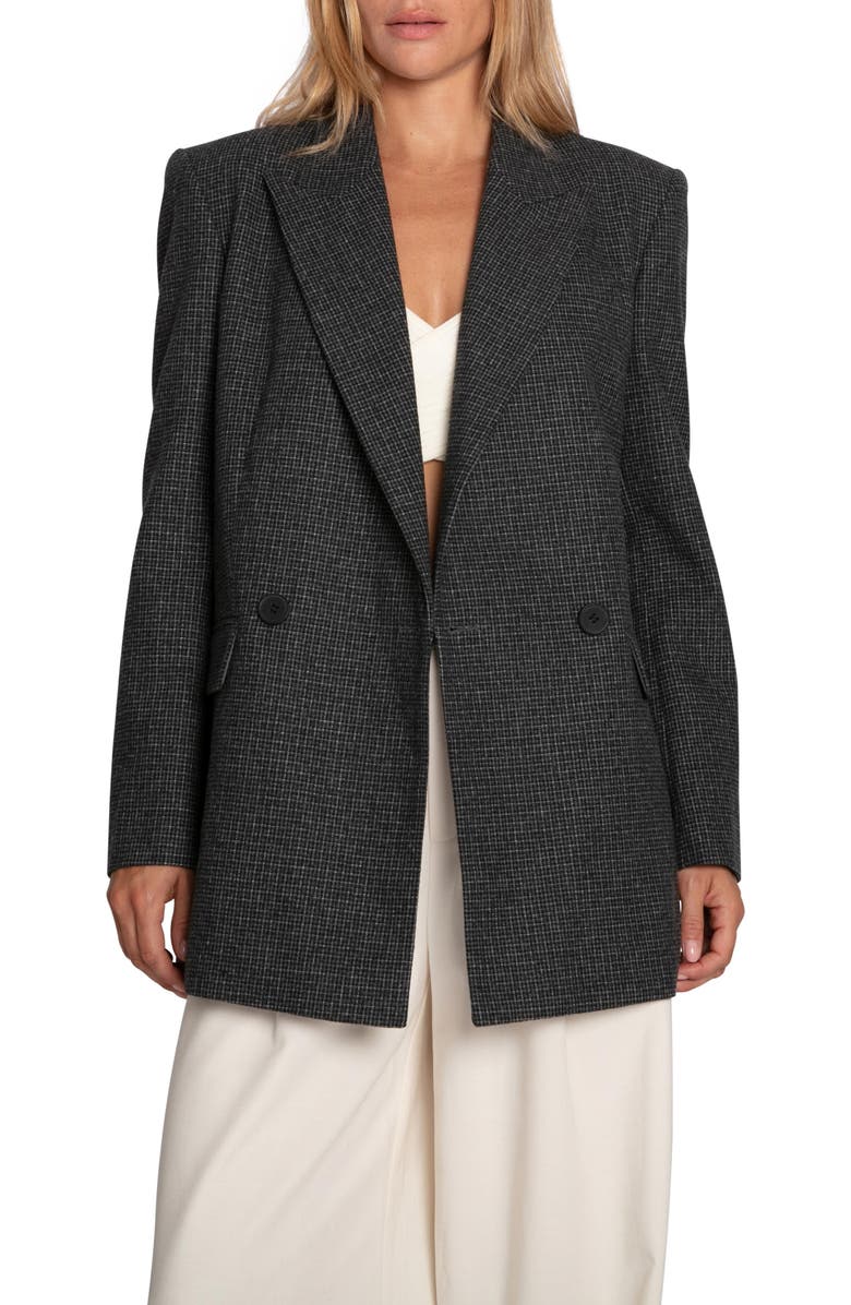Belle & Bloom Big Brother Talk Double Breasted Wool Blend Blazer, Alternate, color, Charcoal
