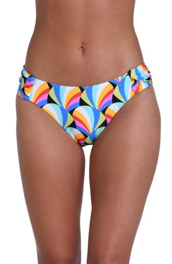 Sunshine 79 Hang Loose Shirred Side Bikini Bottoms In Blue