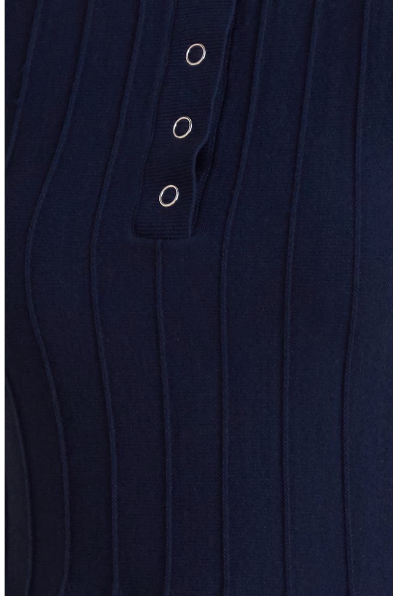 Sleeveless Fit & Flare Sweater Dress, Alternate, color, NAVY/ WHITE
