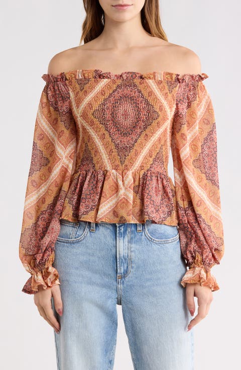 Off-the-Shoulder Print Top