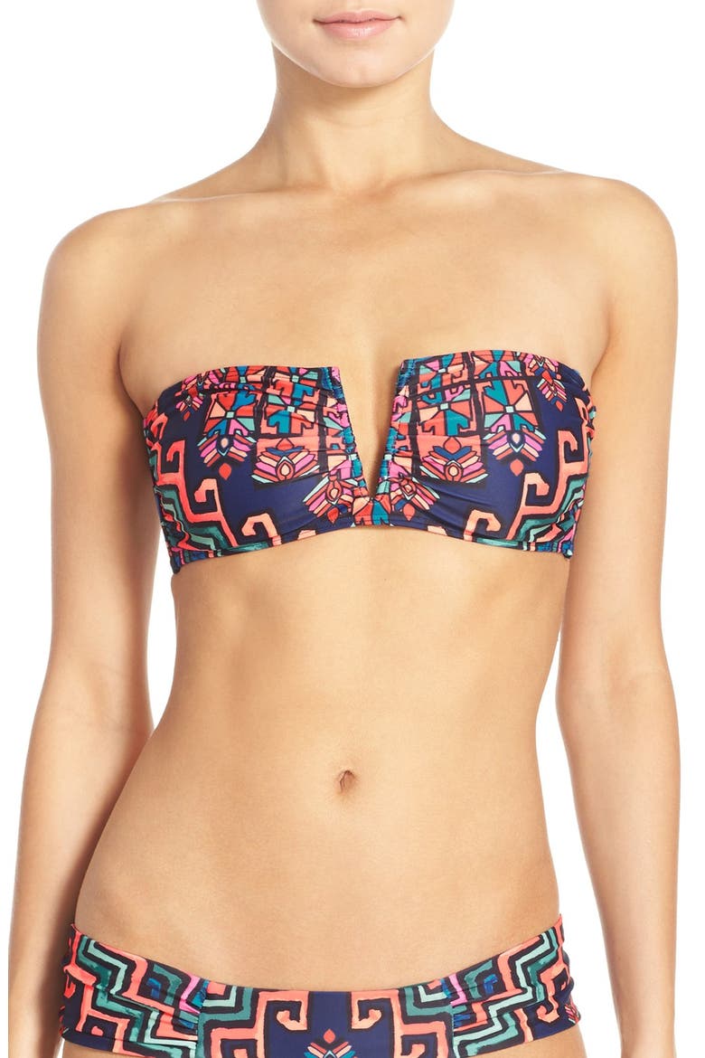 Convertible Bandeau Bikini Top, Main, color, BOLNISI RUG PURPLE
