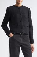 Eleventy Collarless Wool Blend Jacket