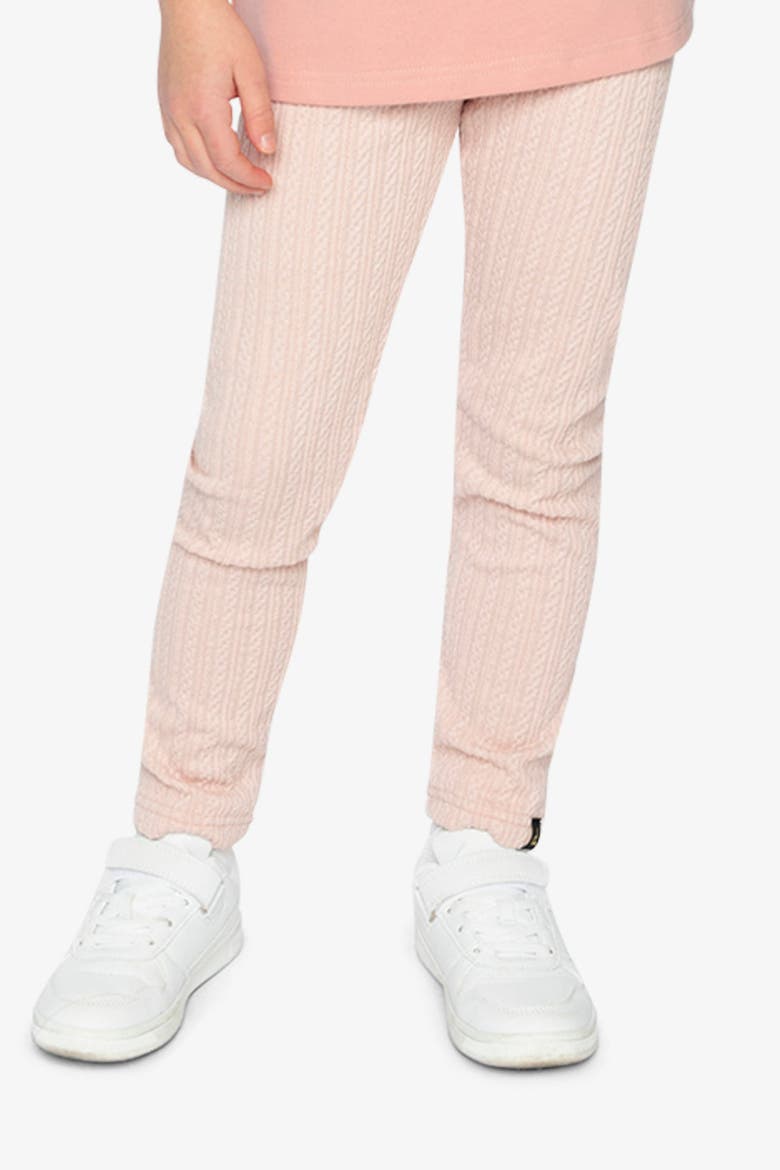 Jacquard Ribbed Elastic Waist Leggings, Alternate, color, Pale Dusty Pink