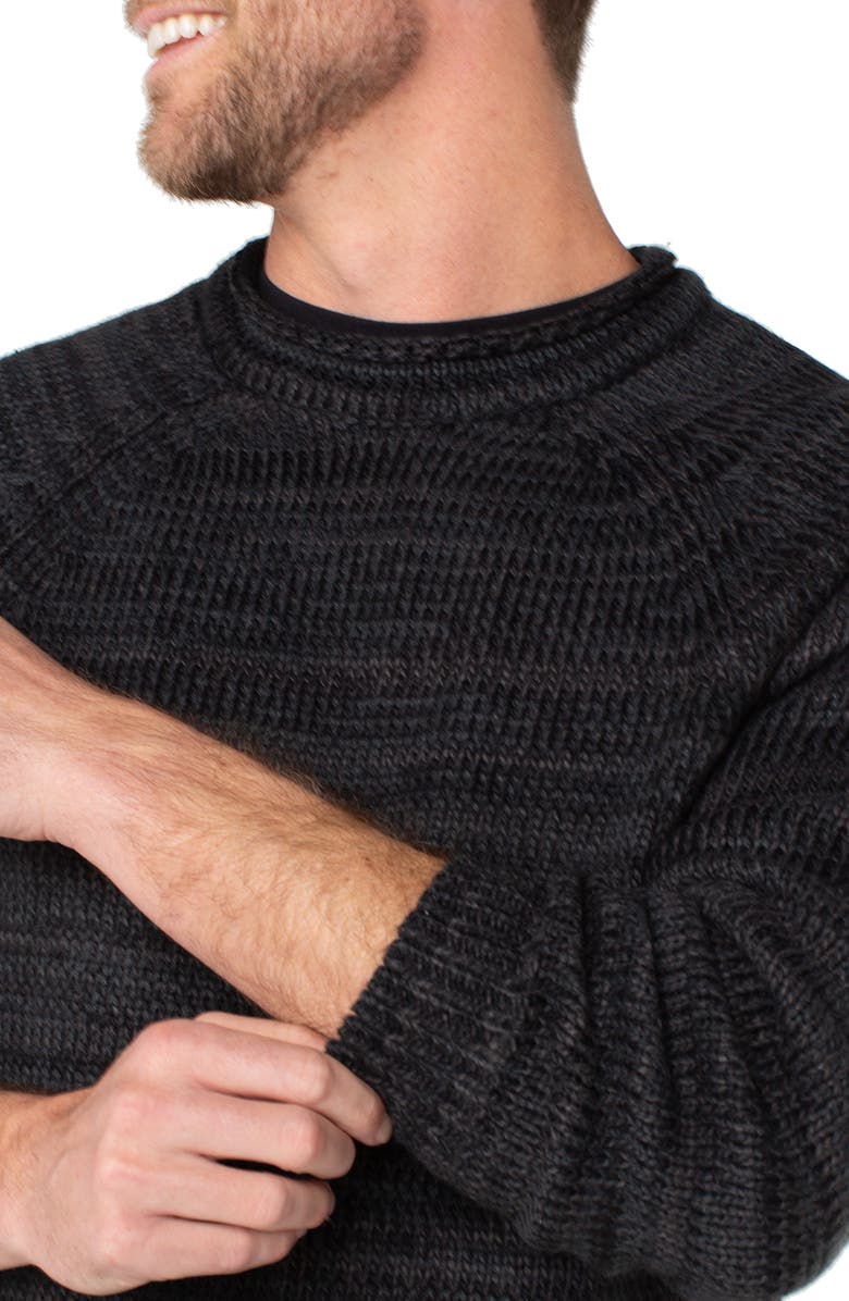 Liverpool Los Angeles Raglan Sleeve Sweater, Alternate, color, Black Grey Spruce