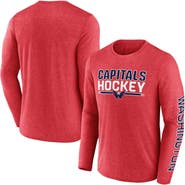 FANATICS Men's Fanatics Heather Red Washington Capitals Sweep Iconic Synthetic Long Sleeve T-Shirt