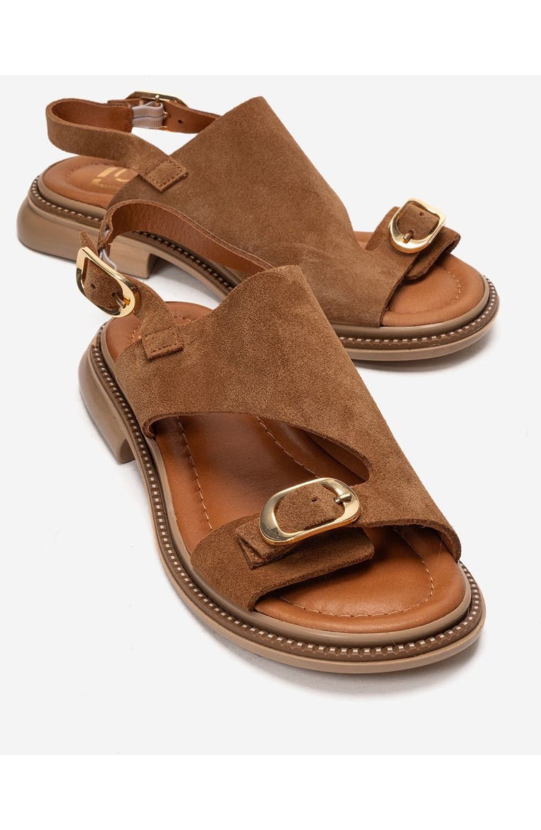 Forever & Always Shoes Cruel Leather Sandal, Main, color, Cognac Suede