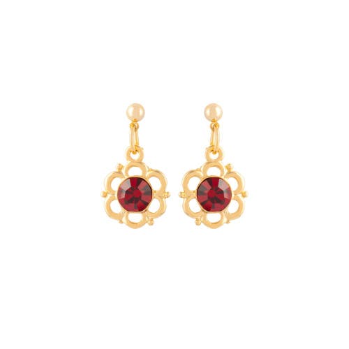 Susan Caplan 1980s Vintage Faux Ruby Earrings