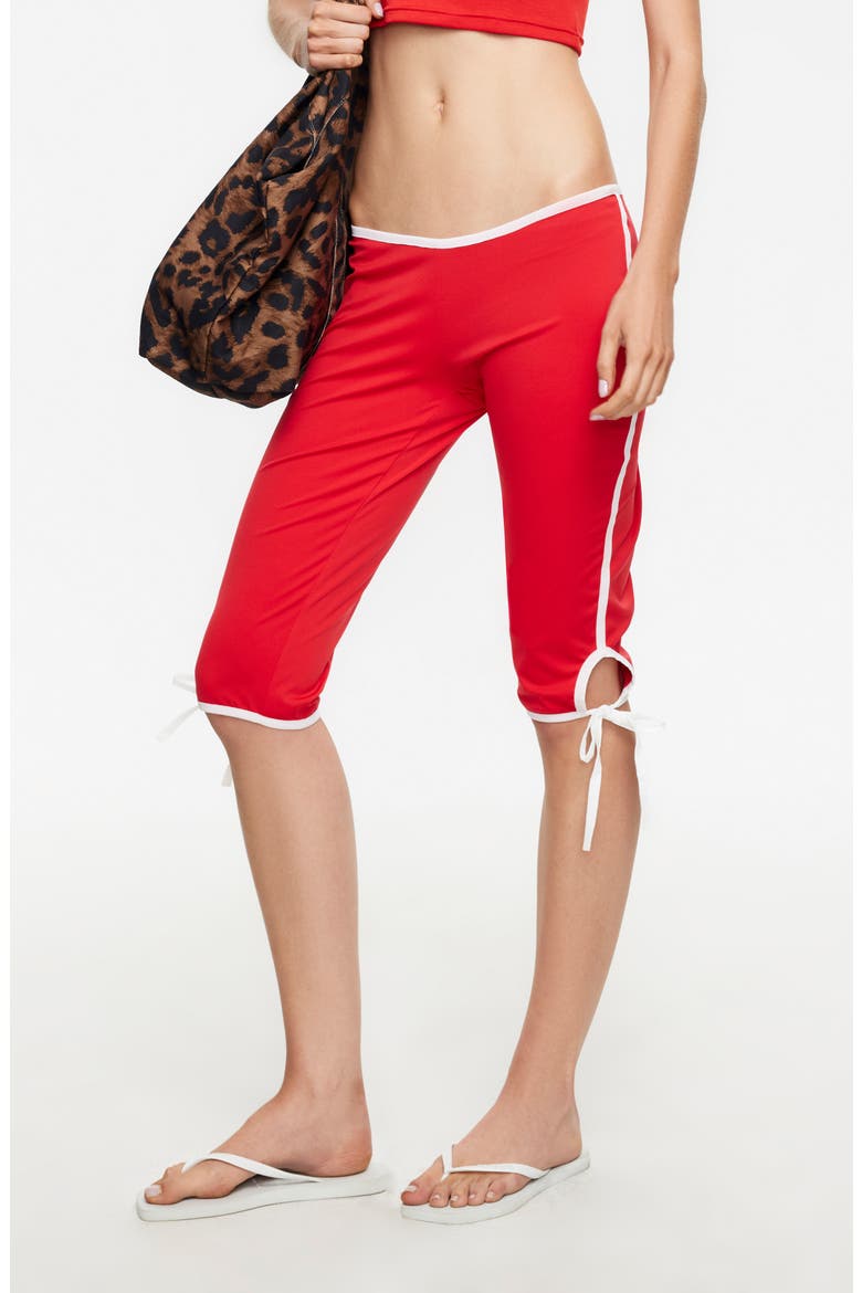 Sunset Low Rise Capri Leggings, Alternate, color, CRIMSON