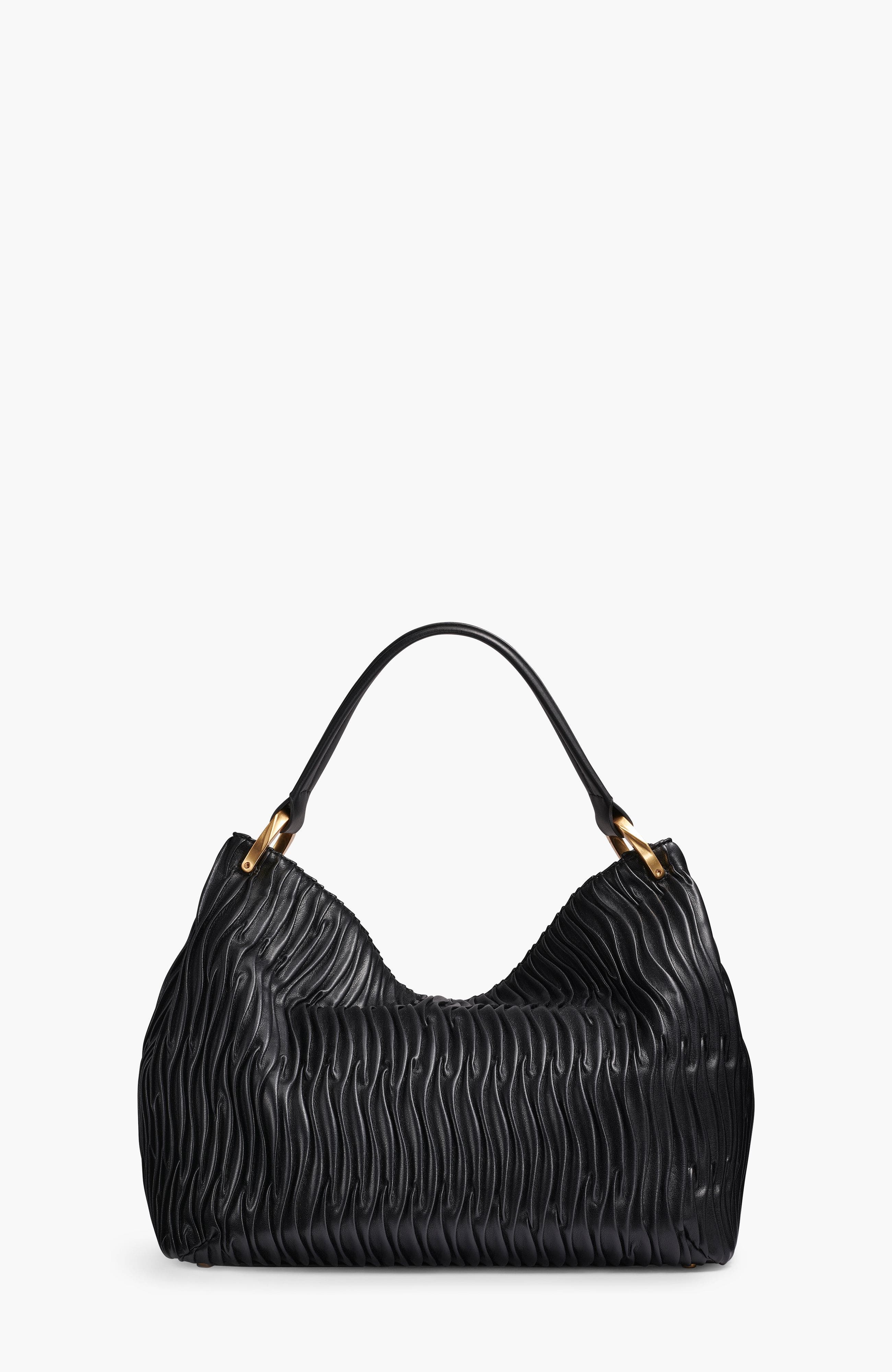 Donna Karan New York Glenwood Pleated Shoulder, Alternate, color, Black/Gold