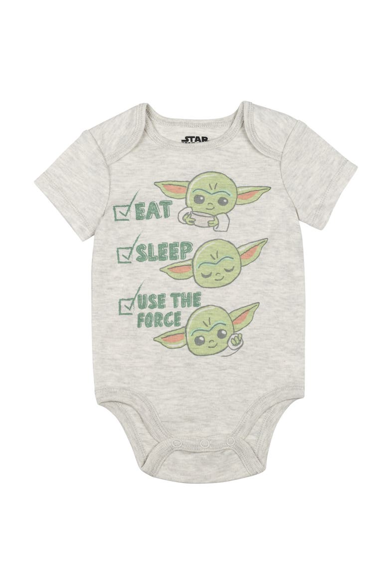 The Mandalorian Grogu 5-Pack Short Sleeve Bodysuits, Alternate, color, Grogu Blue Green