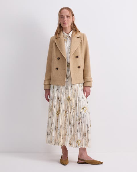 Wool-Blend Pea Coat