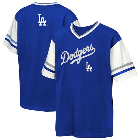 Youth Outerstuff Royal Los Angeles Dodgers Big League Base Runner Ringer T-Shirt
