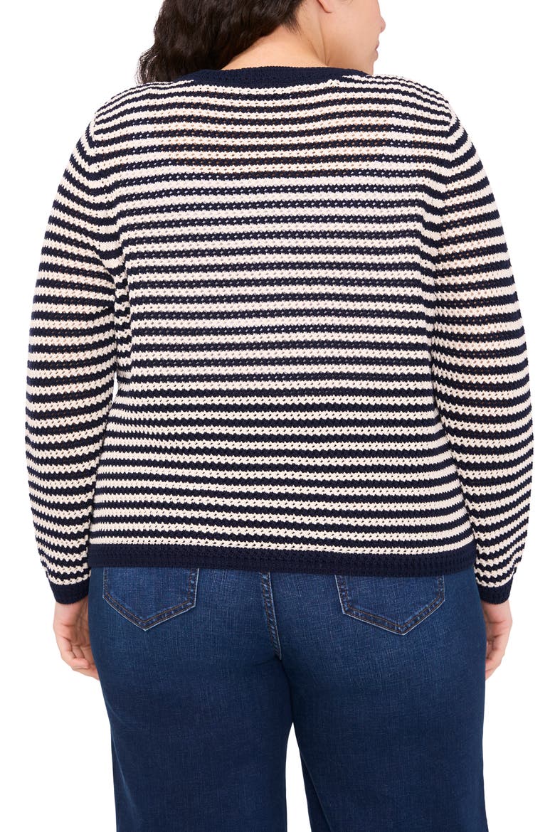 Stripe Open Stitch Cardigan, Alternate, color, CLASSIC NAVY