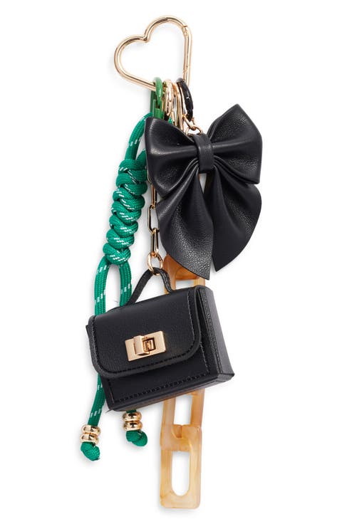 Bow Faux Leather Bag Charm