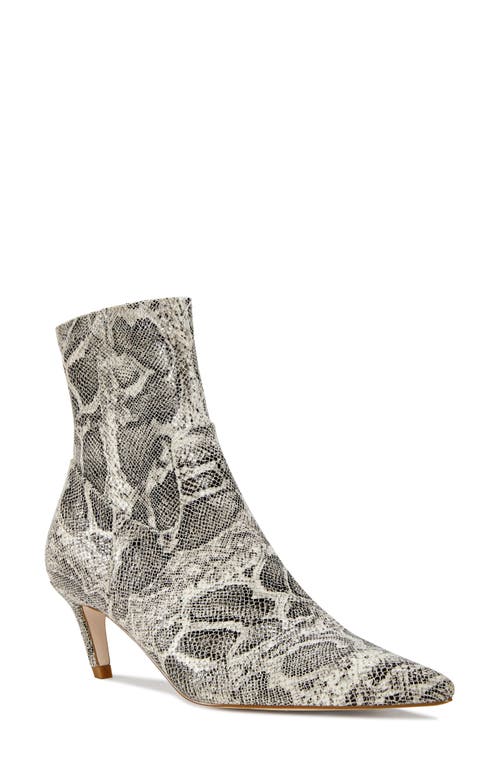 AZALEA WANG Leoncio Snakeskin Embossed Bootie in Light Pastel Brown 