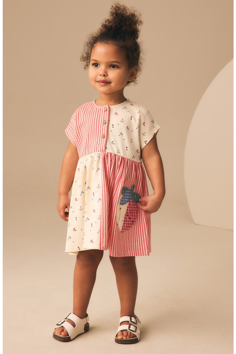Kids' Embroidered Patchwork Dress, Alternate, color, CREAM