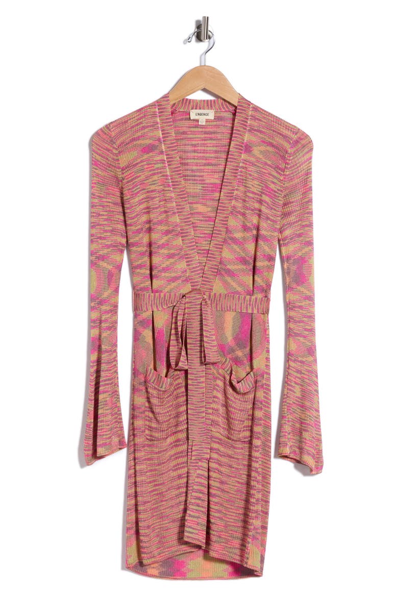 Neve Spacedye Cardigan, Alternate, color, PINK/ PURPLE/ GREEN SPACEDYE