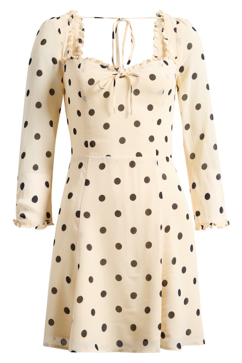 Remi Floral Long Sleeve Minidress, Alternate, color, SUNDAE DOT