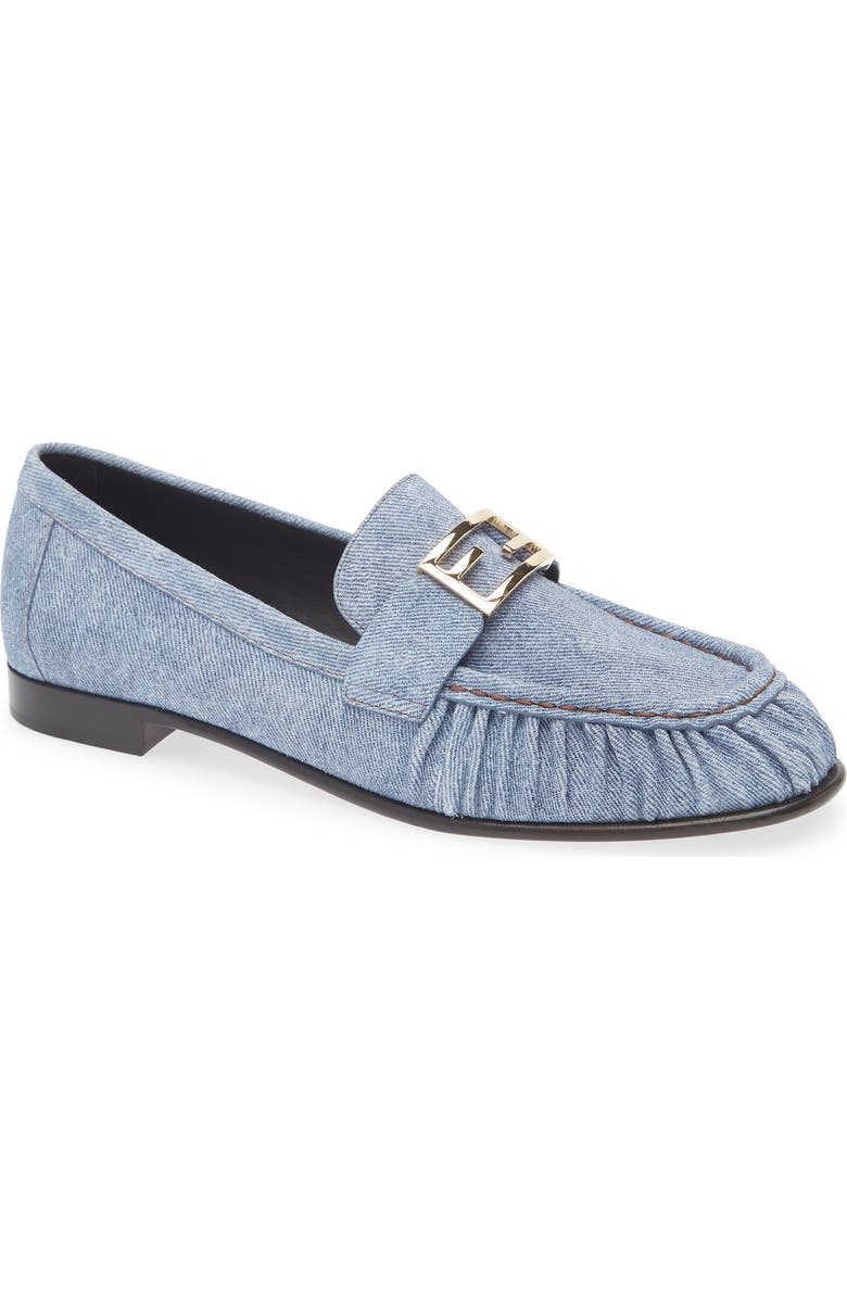 Fendi Baguette Loafer, Main, color, Blue