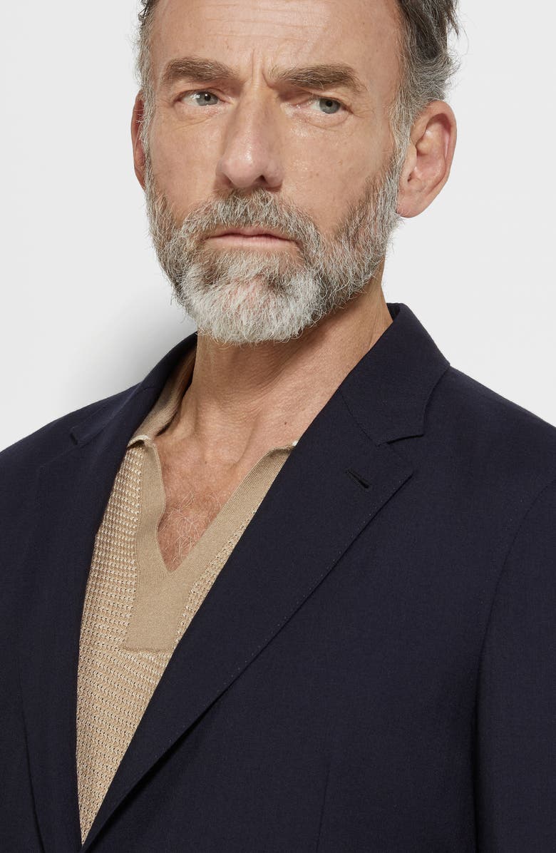 ZEGNA Deconstructed Oasi Cashmere Sport Coat, Alternate, color, Navy Solid