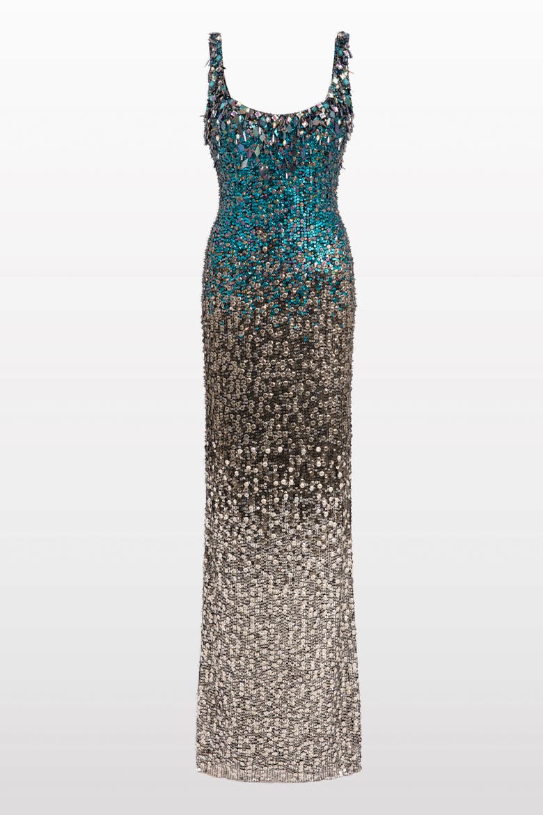 Decora Sequin-Embellished Maxi Dress, Main, color, Liquorice
