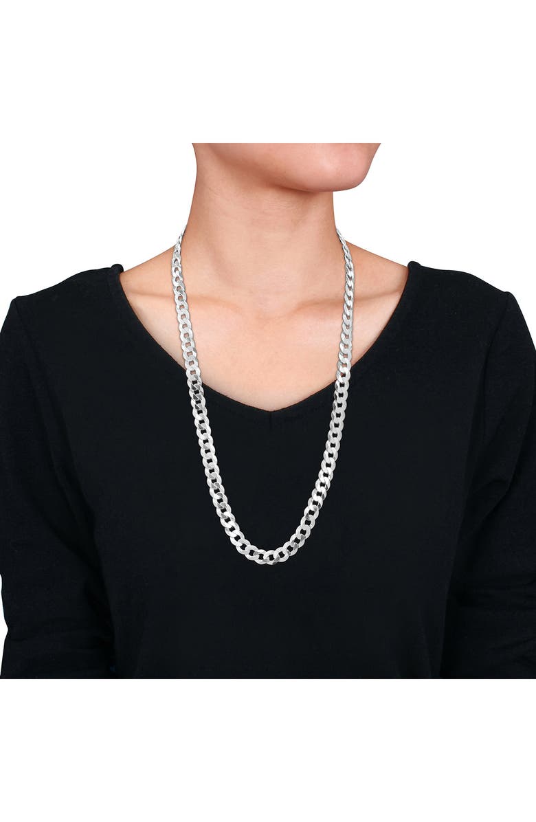 DELMAR Sterling Silver Bevel Curb Chain Necklace, Alternate, color,