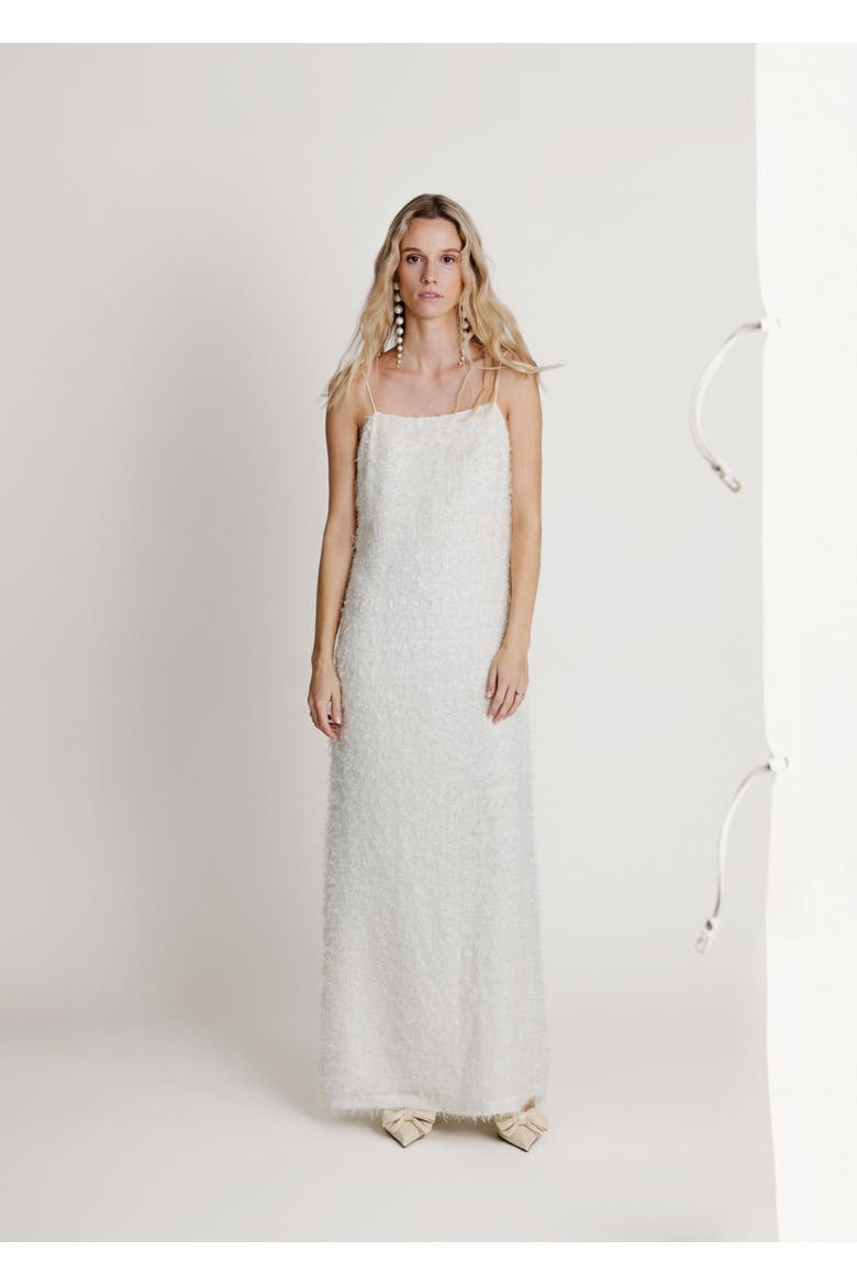 Spaghetti Strap Bridal Dress, Main, color, Off White